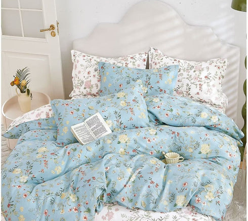 Tulip King Size 100% Cotton Fitted Bed sheet set with 2 Pillow Covers by Florida